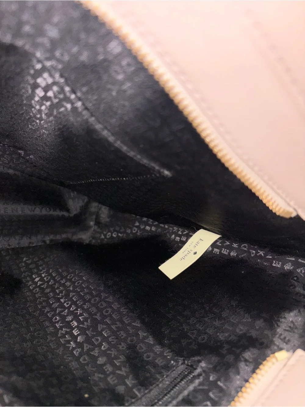 kate spade Two-Tone Black and Blush Leather Tote with Tassel